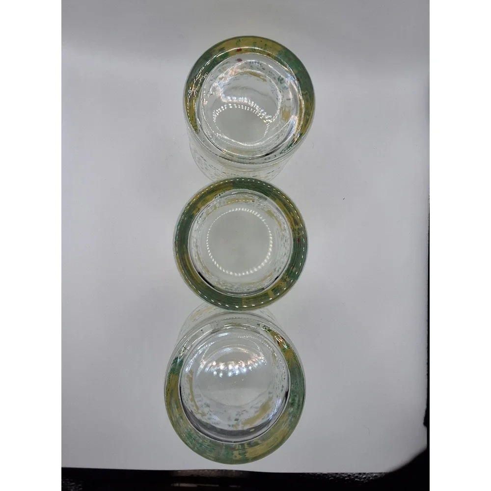 Vintage Unicorn Rocks Glasses Set of 3 Gold Floral Lowball Whiskey Tumblers
